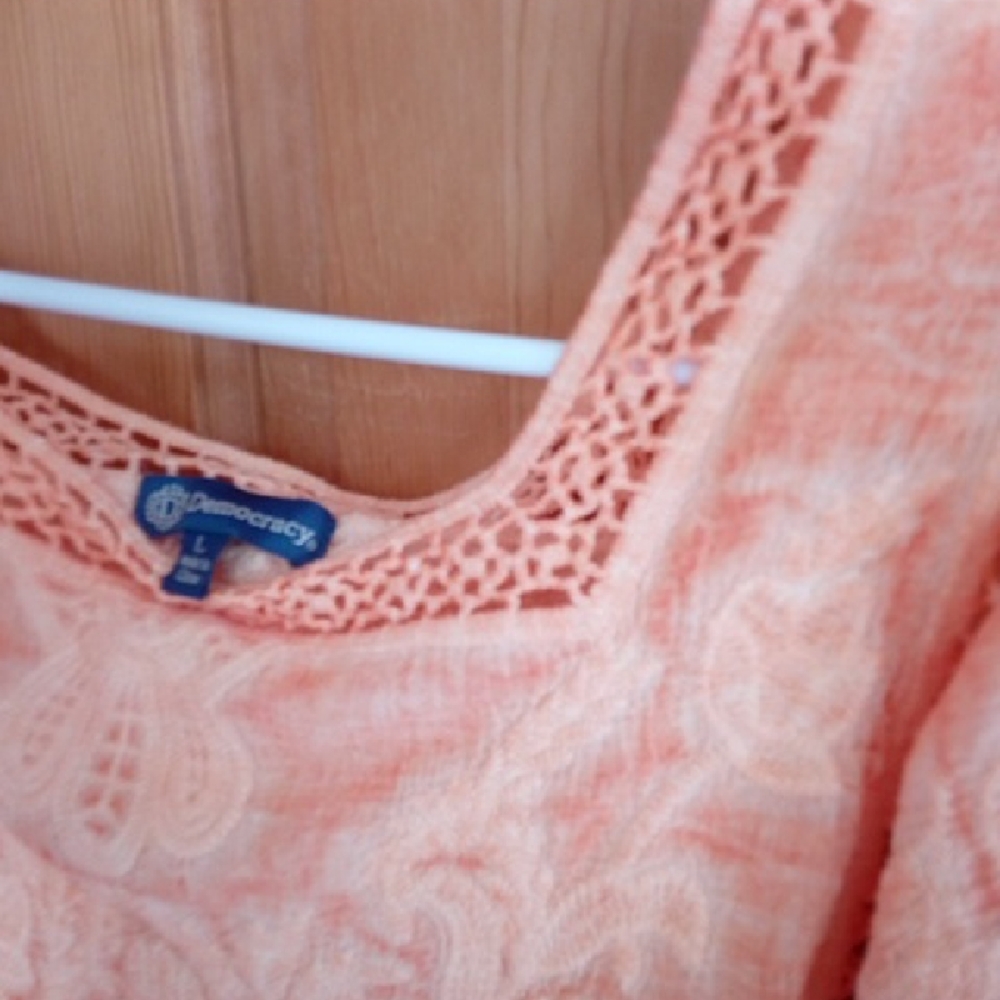 Democracy Peach Lace Blouse